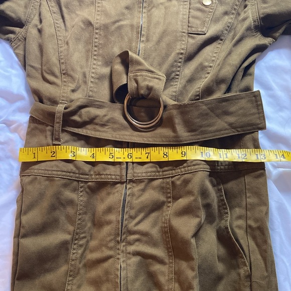 Madewell Olive Green 3/4 Sleeve Belted Jumpsuit coveralls size xs - Picture 11 of 13